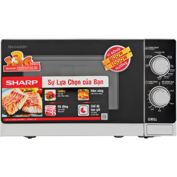 Lò Vi Sóng Cơ Có Nướng Sharp R-G222VN-S 20 lít - Chính Hãng