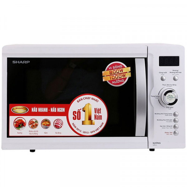 Lò Vi Sóng Cơ Có Nướng Sharp R-G371VN-W 23 lít - Chính Hãng