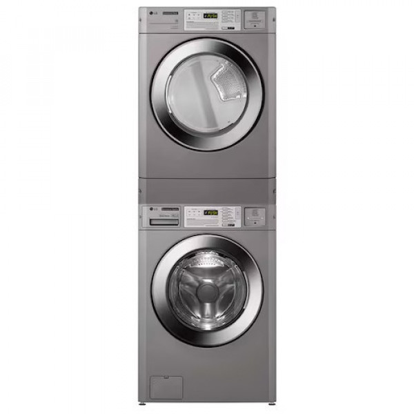 Giải pháp giặt sấy(17/13.6kg) loại xếp chồng quần áo cho tiệm giặt OPL type màu bạc sấy bằng điện