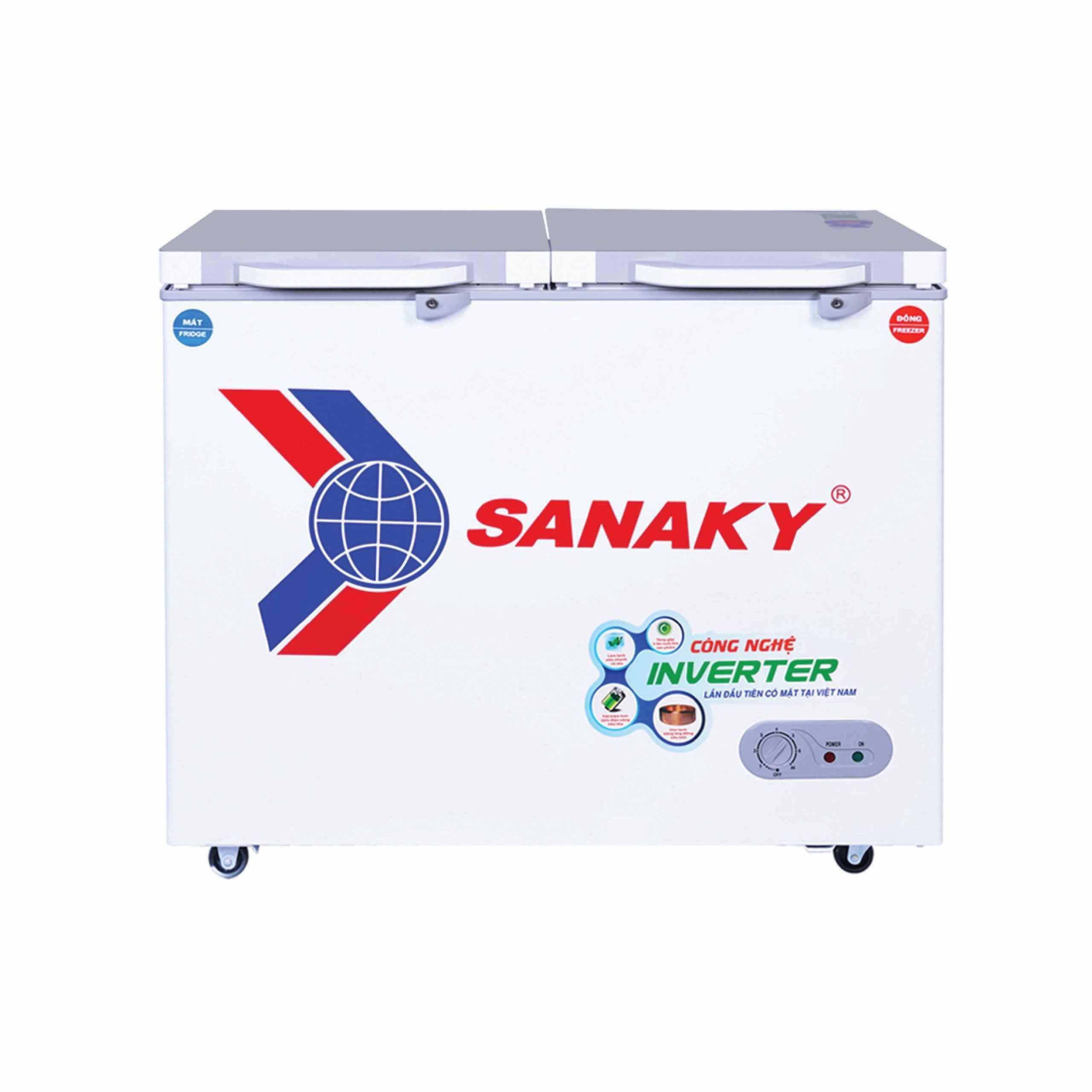 Tủ đông Sanaky Inverter 195 lít VH-2599W4K 2 ngăn - Chính hãng