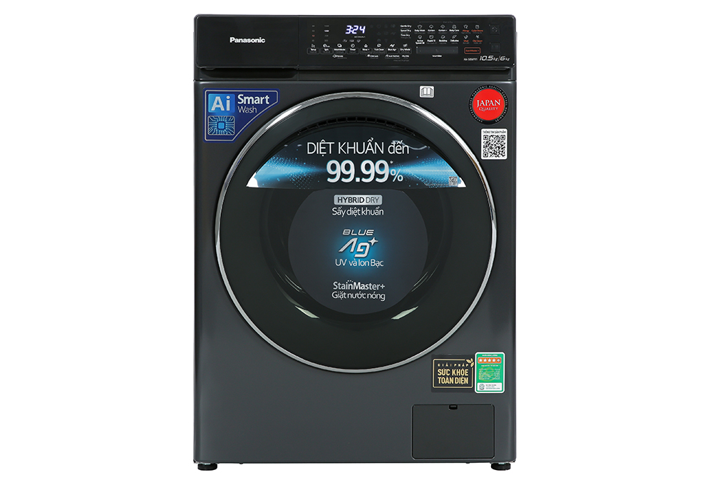 Máy giặt sấy Panasonic Inverter 10.5kg/6kg NA-S056FR1BV - Chính hãng