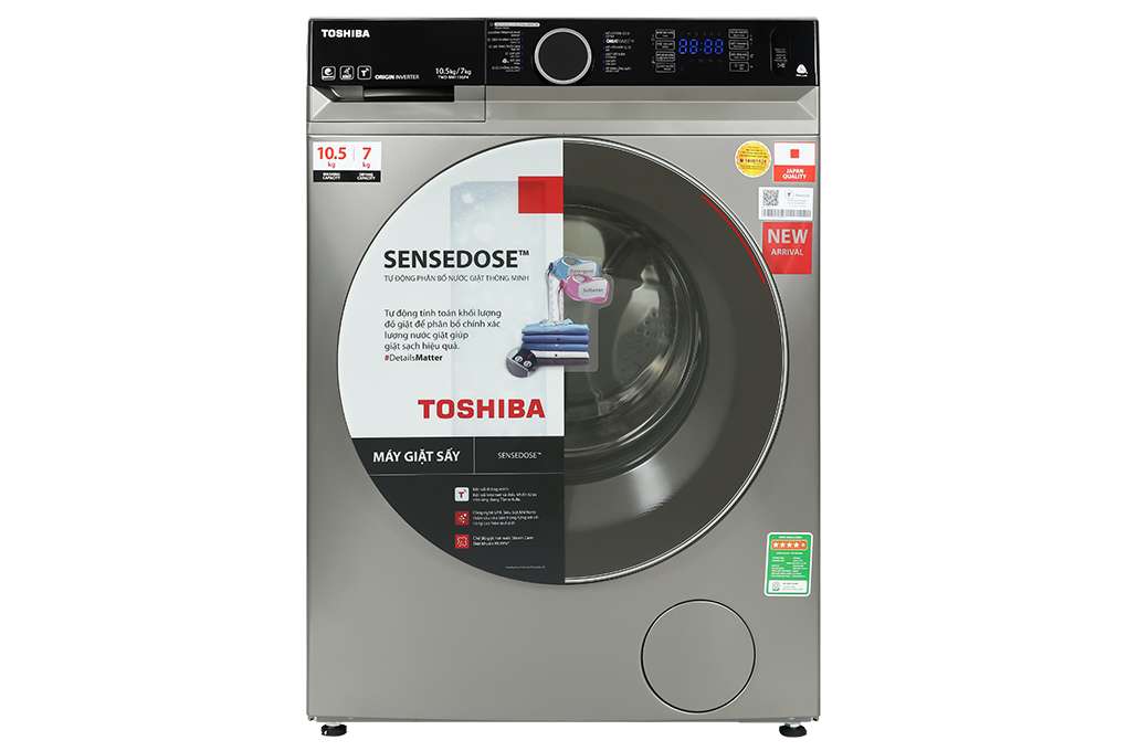 Máy giặt sấy Toshiba Inverter 10.5kg/7kg TWD-BM115GF4V(SK) - Chính hãng