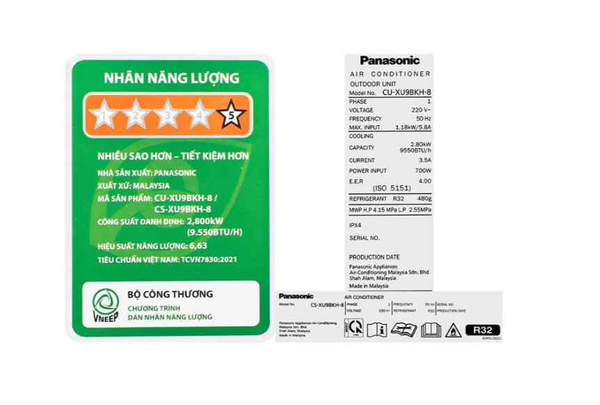 Điều hòa Panasonic 9000BTU 1 chiều inveter CU/CS-XU9BKH-8 - Mới 2025#6