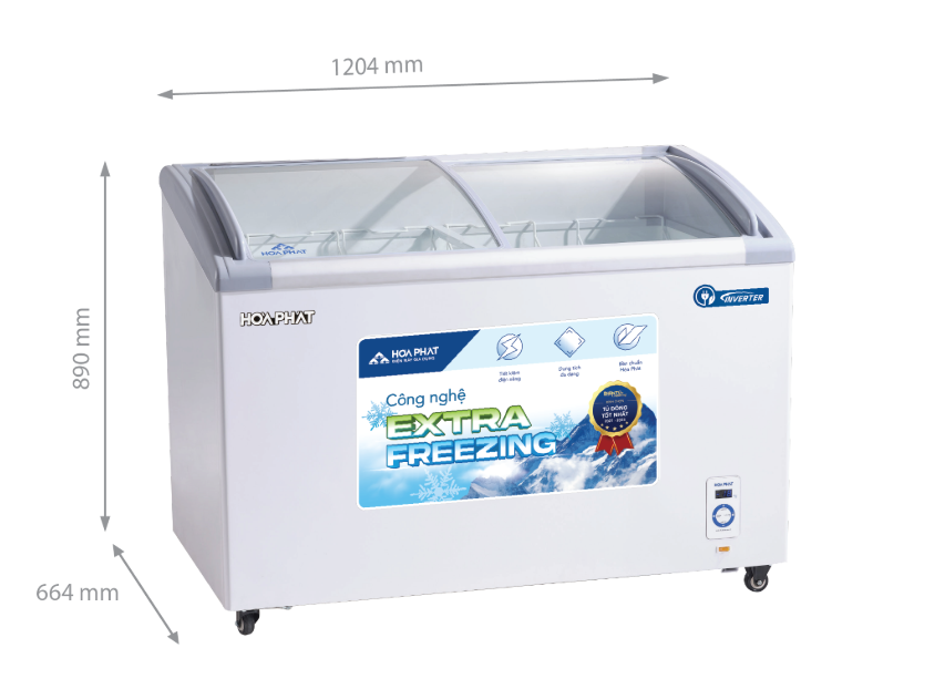 Tủ Đông kính cong Hòa Phát 357 lít inverter 1 ngăn HSF-AD8357.C1 - Chính hãng#2