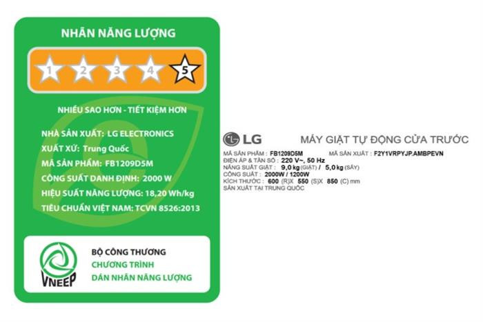Máy giặt sấy LG Inverter giặt 9 kg - sấy 5 kg FB1209D5M - Mới 2025 #3