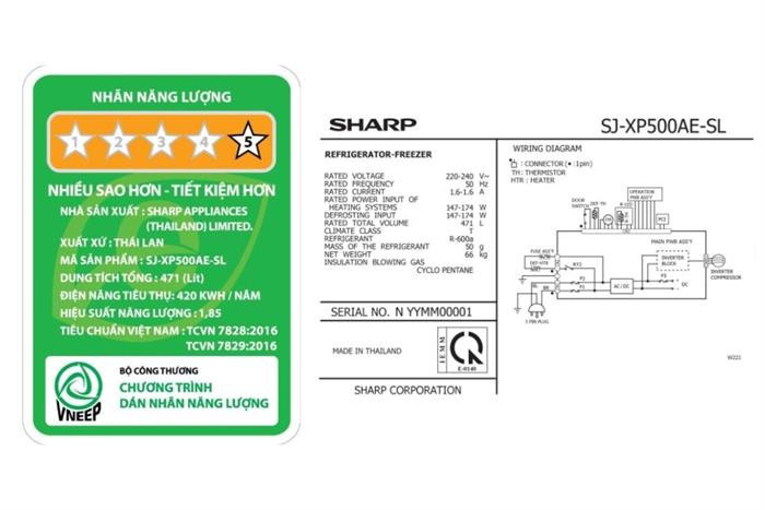Tủ lạnh Sharp Inverter 471 lít SJ-XP500AE-SL - Mới 2025#2