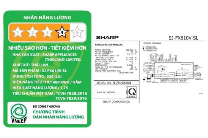 Tủ lạnh Sharp Inverter 525 lít Multi Door SJ-FX610V-SL - Mới 2025#2