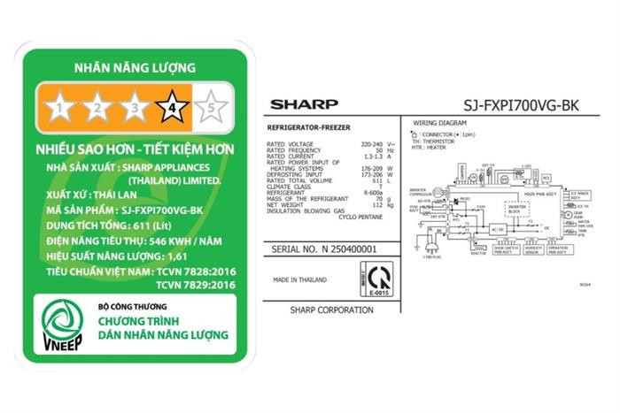 Tủ lạnh Sharp Inverter 611 lít Multi Door SJ-FXPI700VG-BK - Mới 2025#2
